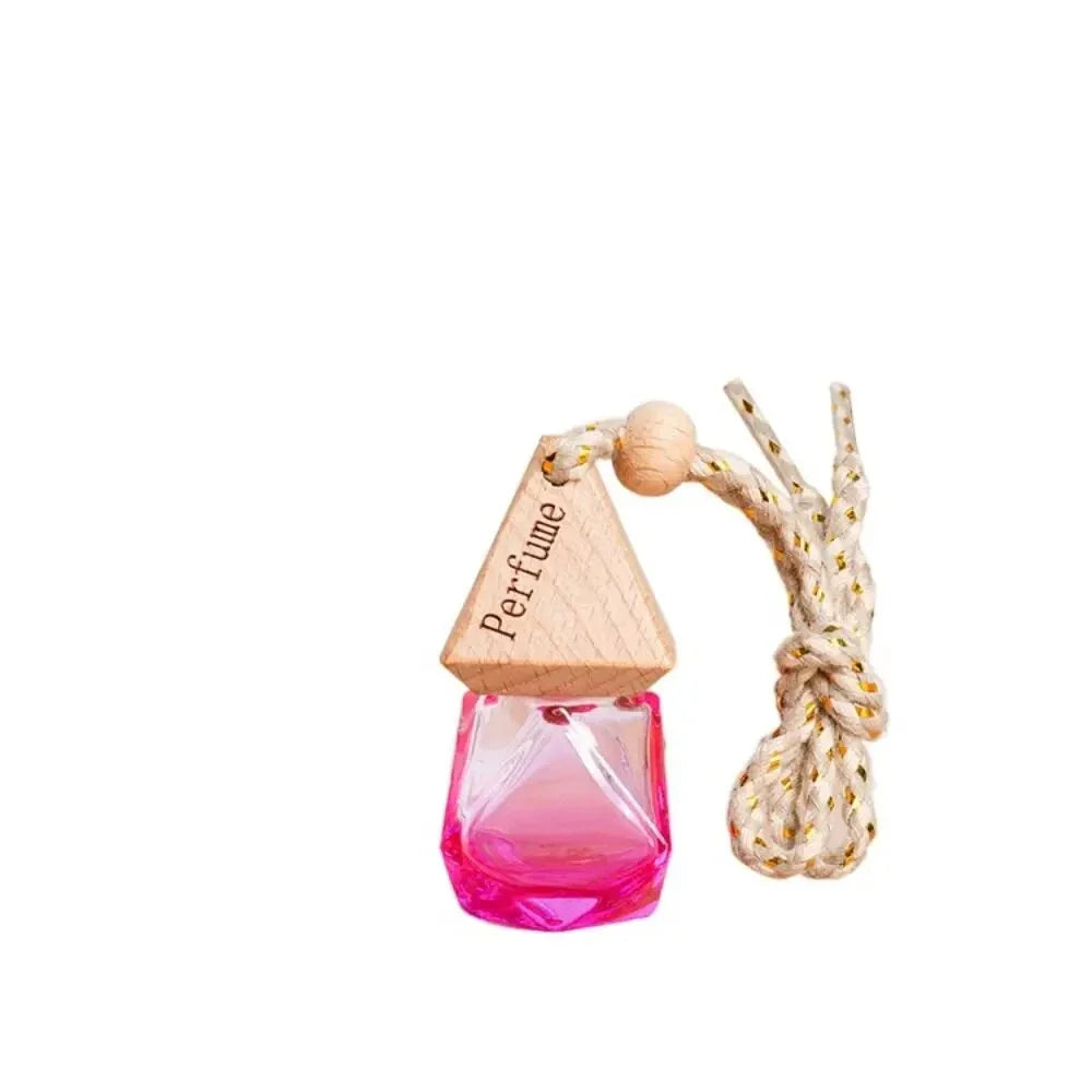 Essential Oil Diffuser Car Pendant - A sophisticated glass hanging perfume bottle that adds elegance and freshness to your car, home, or office
