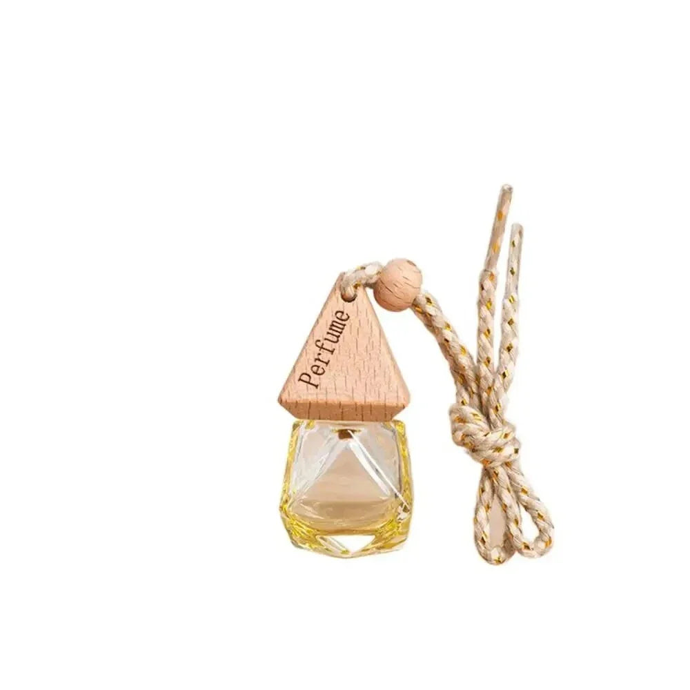 Essential Oil Diffuser Car Pendant - A sophisticated glass hanging perfume bottle that adds elegance and freshness to your car, home, or office