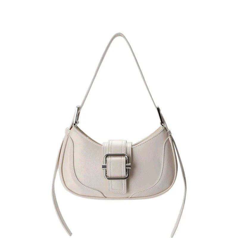 Chic Leather Half Moon Shoulder Hobo Bag in black, a luxurious and versatile accessory for modern women