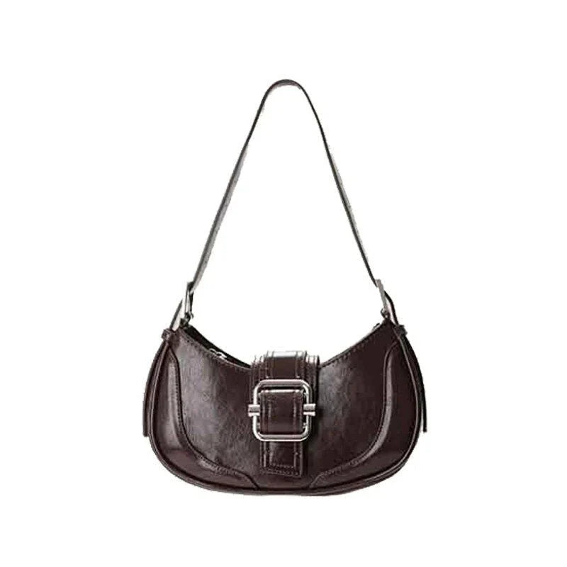 Chic Leather Half Moon Shoulder Hobo Bag in black, a luxurious and versatile accessory for modern women