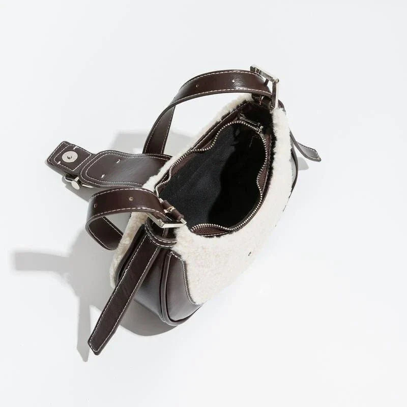 Chic Leather Half Moon Shoulder Hobo Bag in black, a luxurious and versatile accessory for modern women