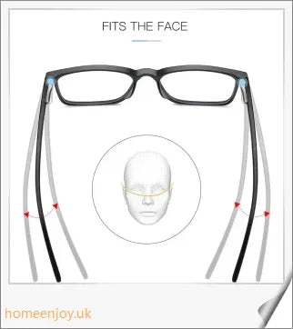 Bluelight reduction glasses with various frame colours including matte black, transparent, and leopard print