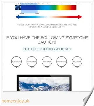 Bluelight reduction glasses with various frame colours including matte black, transparent, and leopard print