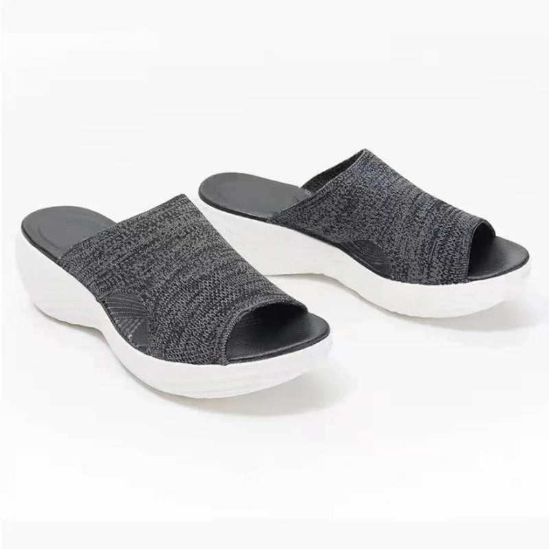 Homeenjoy_UK Women's Flying Woven Upper Polyurethane Platform Sandals and Slippers