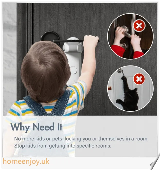 Premium children's door opening artifact that deters cats, pets, and children from accessing restricted areas in the home