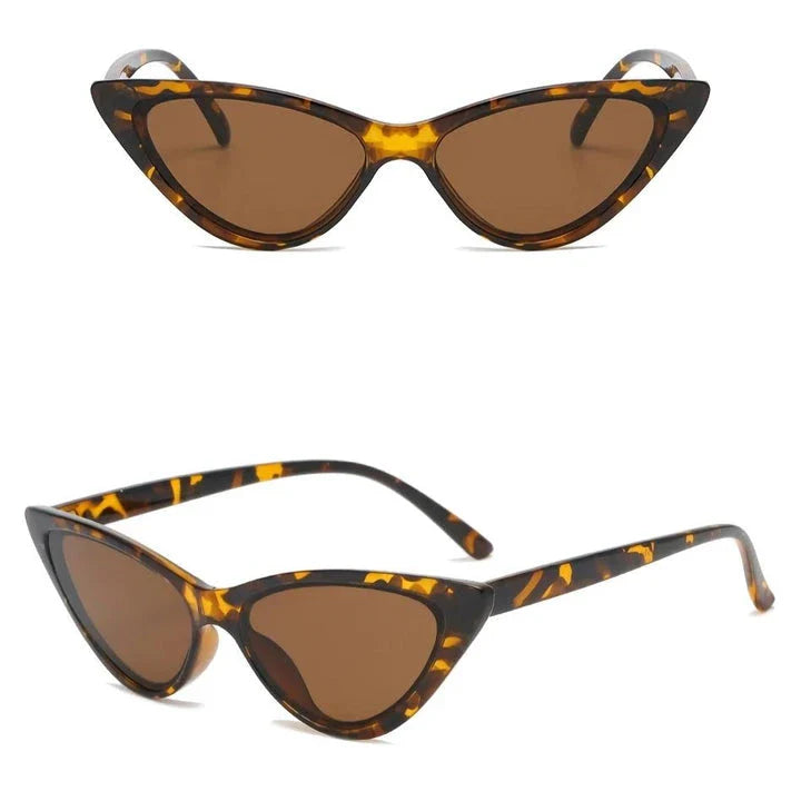 Chic Vintage Cat Eye Sunglasses for Women with UV400 Gradient Lenses in Leopard Brown Shade