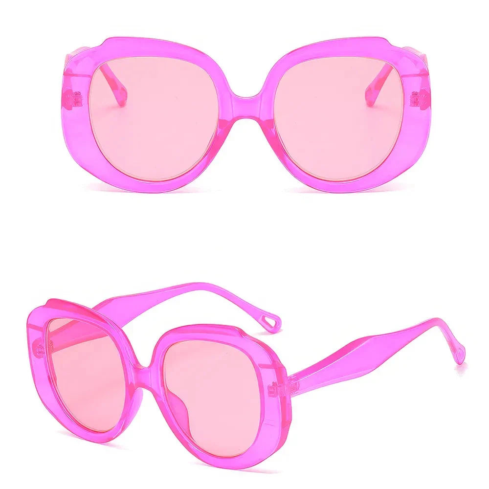 Oversize oval sunglasses for women with gradient candy-coloured lenses and chic oversized frames
