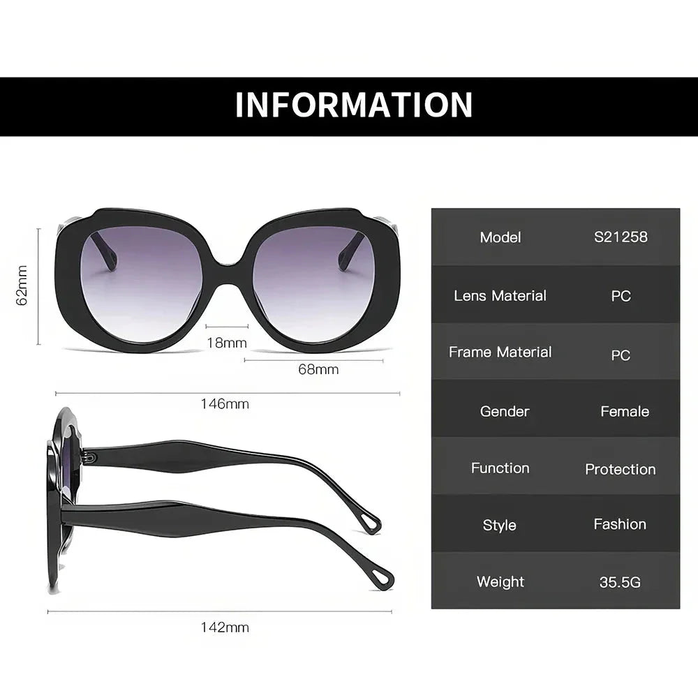 Oversize oval sunglasses for women with gradient candy-coloured lenses and chic oversized frames