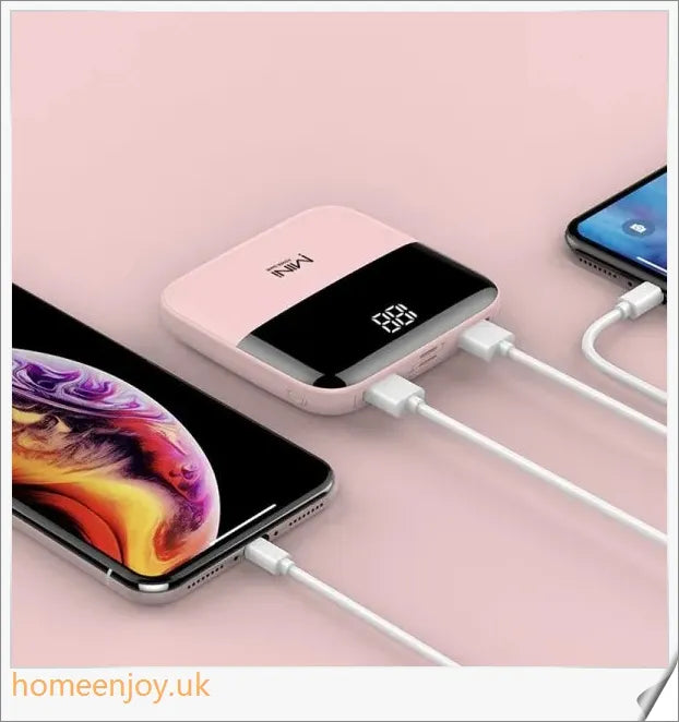 Compact and powerful 10000mAh mini power bank with sleek black design