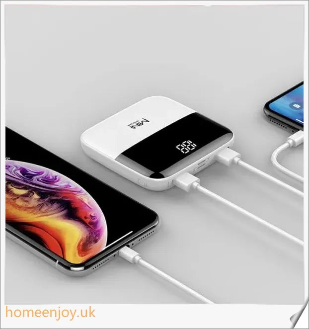Compact and powerful 10000mAh mini power bank with sleek black design
