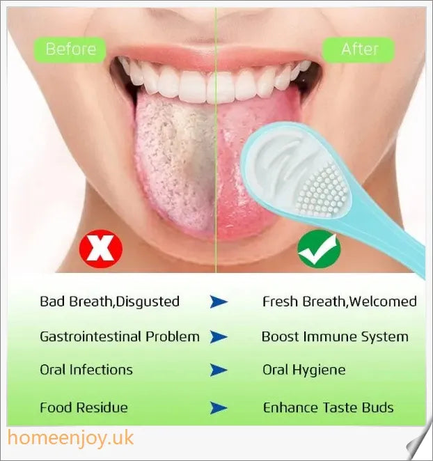 Double Side Tongue Cleaner Brush for Adults - Gentle, Effective Oral Hygiene Tool
