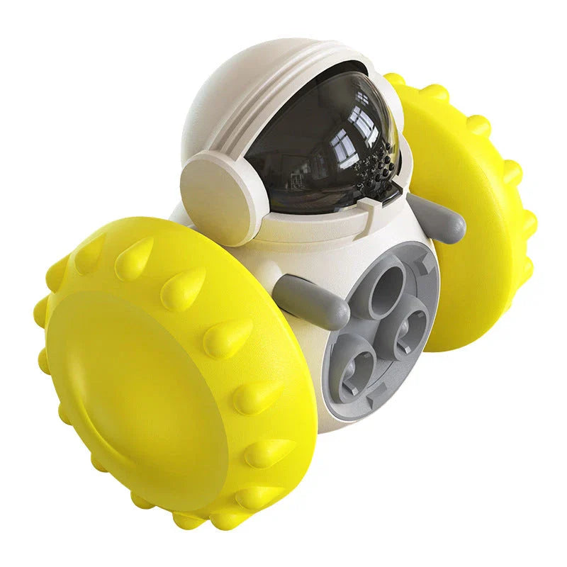 Interactive puzzle slow feeder toy for dogs and cats, with a rolling tumbler design that encourages active and entertaining feeding