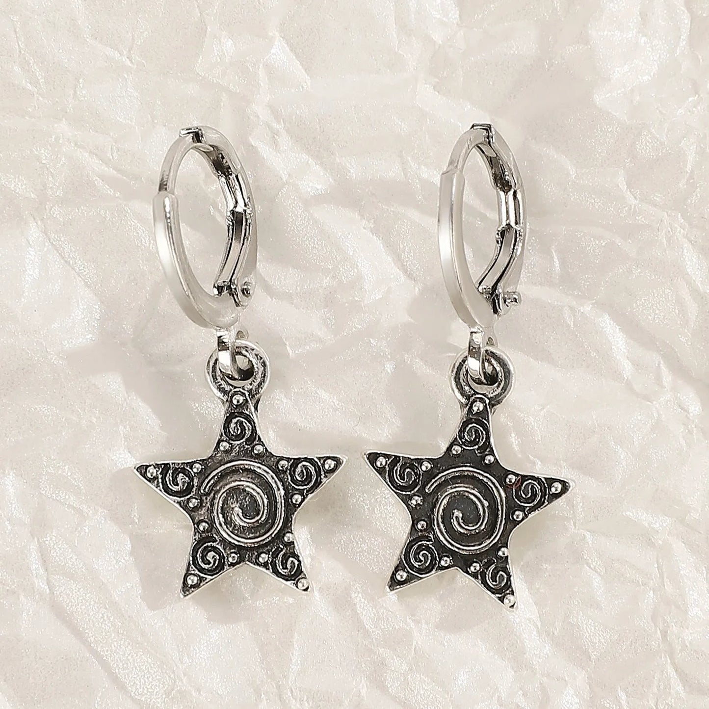 Women's geometric cross crystal drop earrings in alloy with five colour variant options