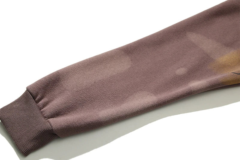 High Street men's and women's casual loose sweater in coffee colour, featuring a soft, velvet-like texture and a contemporary loose fit