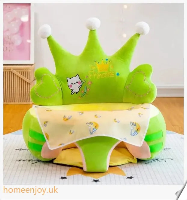 Cosy plush toddler sofa seat cover with removable toys, offering ergonomic support and moisture-proof design for safe, comfortable playtime