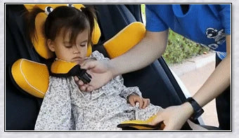 Adjustable portable child car seat with headrest and shoulder straps for 6 months to 12 years old
