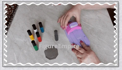 Insats Portable Nail Art Printer Machine with metal stamping plates, creating beautiful nail art designs