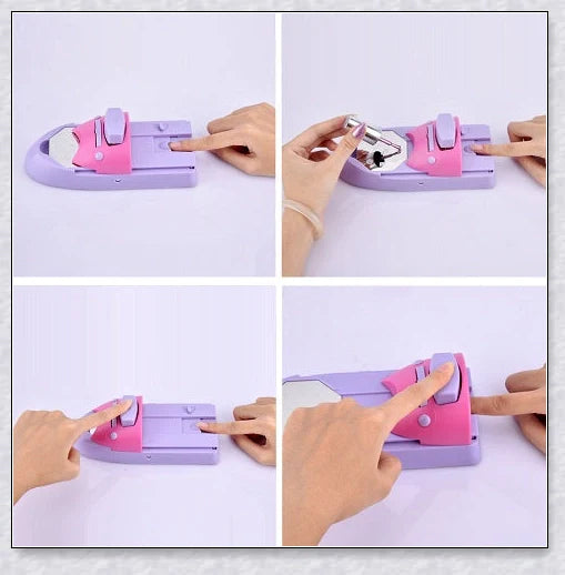 Insats Portable Nail Art Printer Machine with metal stamping plates, creating beautiful nail art designs