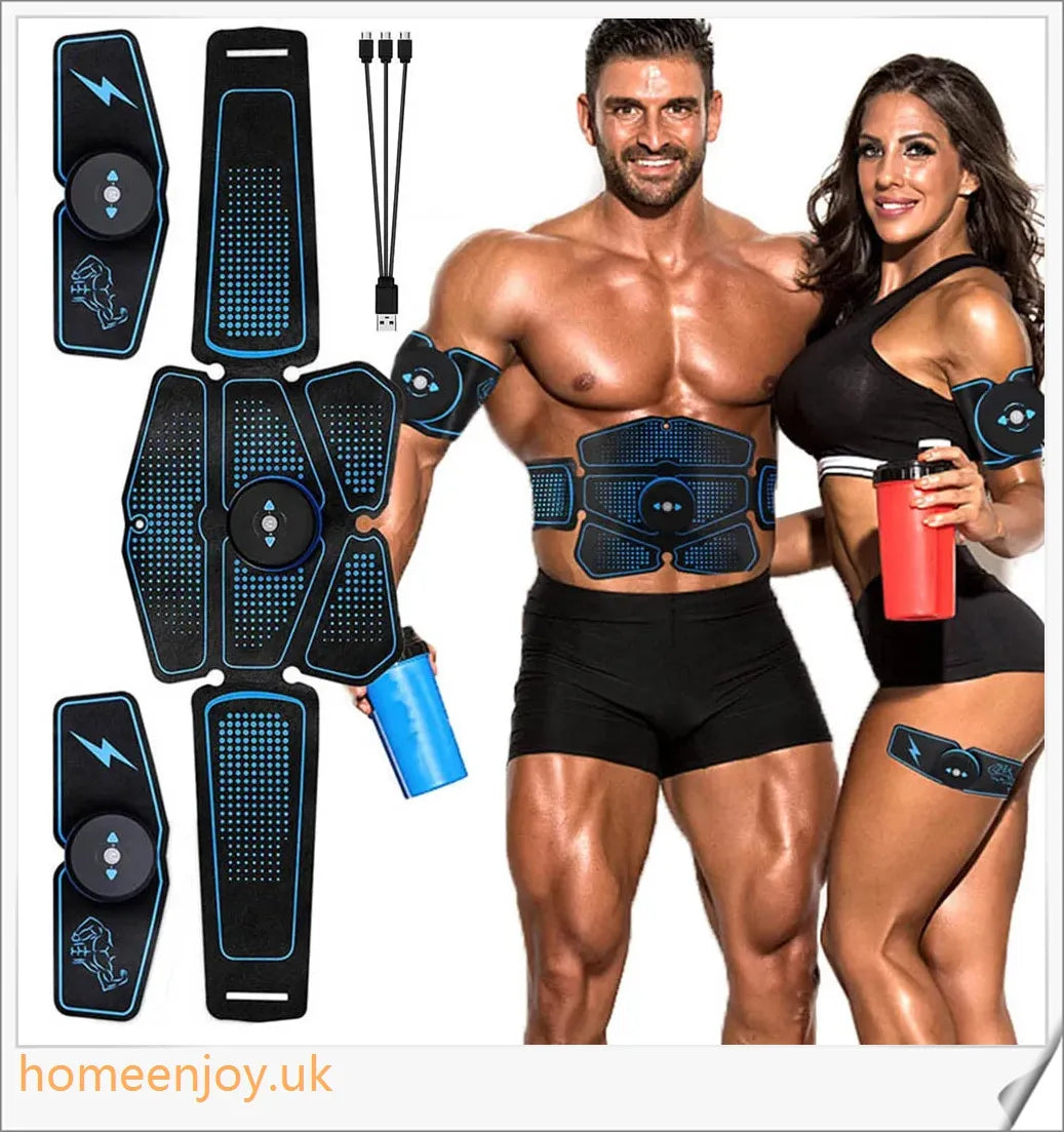 Abdominal muscle training device with EMS technology for efficient fat burning and muscle toning at home