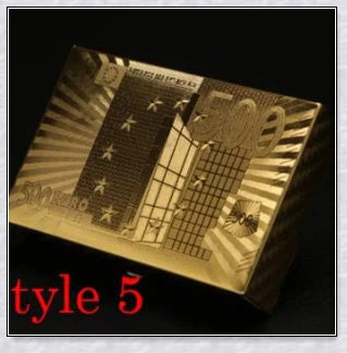 Luxurious 24K gold foil playing cards with captivating three-dimensional patterns and a waterproof, durable design