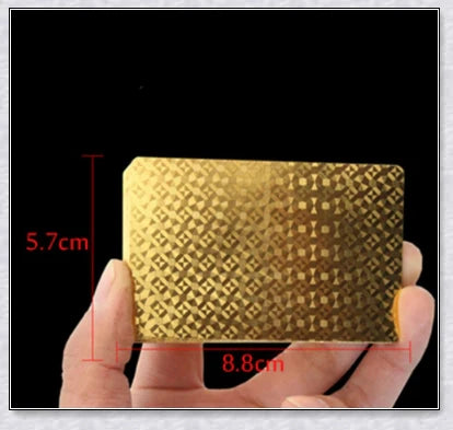 Luxurious 24K gold foil playing cards with captivating three-dimensional patterns and a waterproof, durable design