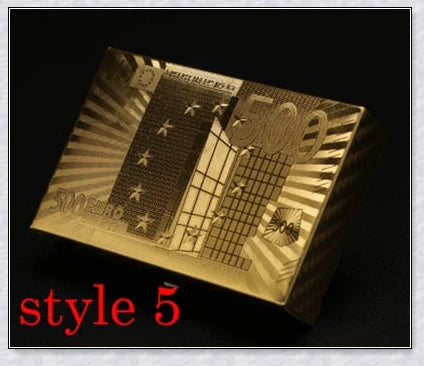 Luxurious 24K gold foil playing cards with captivating three-dimensional patterns and a waterproof, durable design