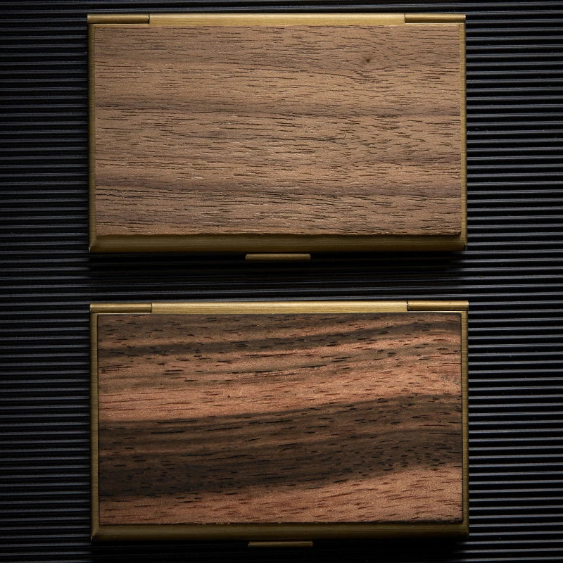 Homeenjoy_UK Bespoke Stainless Steel and Wooden Business Card Holder