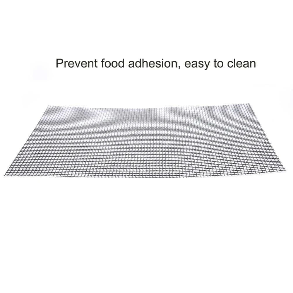 Premium non-stick barbeque grilling mat with glass fibre cloth construction and Teflon coating for effortless grilling and cleaning