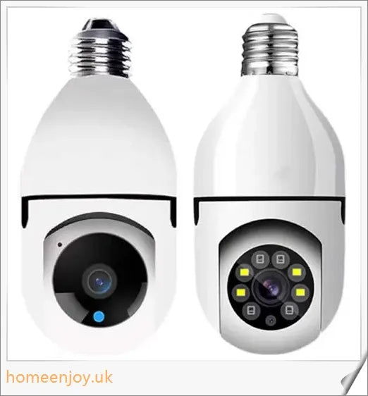 5G Wifi E27 Bulb Surveillance Camera with 360-degree viewing, night vision, and smart home compatibility