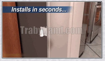 Portable Kids & Pets Safety Door Guard made of fiberglass mesh, ideal for securing doorways and stairwells to keep pets contained