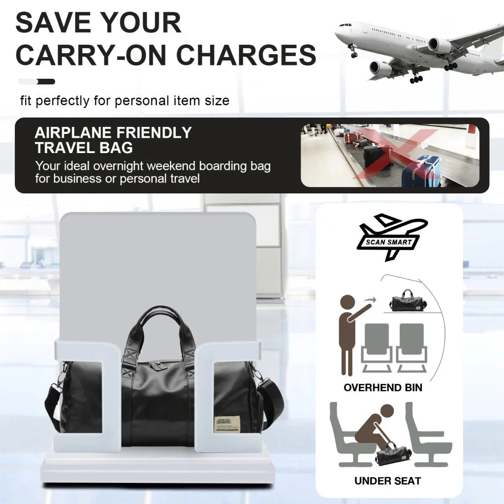 A high-quality waterproof travel bag for men with a dedicated shoe compartment and spacious interior for versatile use.