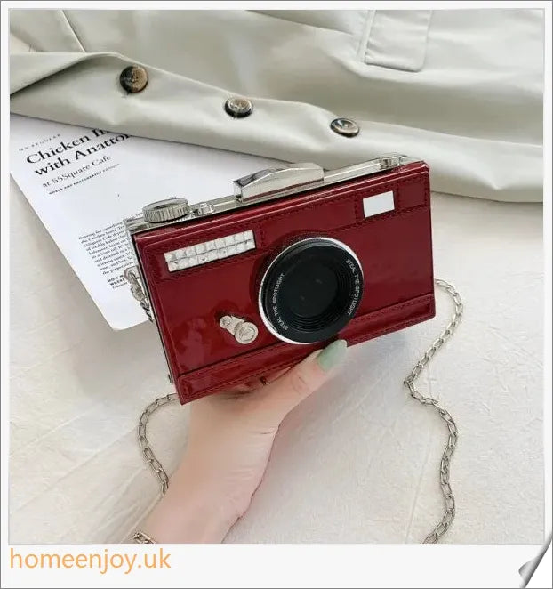 Homeenjoy_UK Camera Shaped Leather Glossy Single Shoulder Crossbody Bag