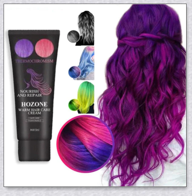 Thermochromic hair dye that changes colour with temperature, infused with nourishing Brazilian Argan Oil and Keratin Essence
