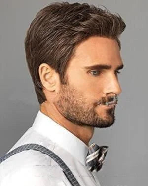 Men's Fashion Short Straight Brown Wig - Versatile accessory for a stylish transformation