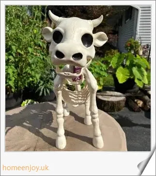 Cow and horse skeleton Halloween decorative prop made of durable plastic with posable limbs