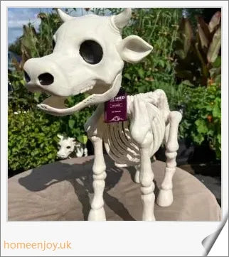 Cow and horse skeleton Halloween decorative prop made of durable plastic with posable limbs