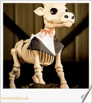 Cow and horse skeleton Halloween decorative prop made of durable plastic with posable limbs