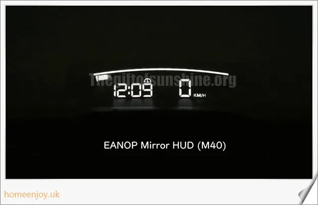 Eanop Hud Mirror 04 Car Head Up Display with OBD2 connection, windshield speed projection, and security alerts