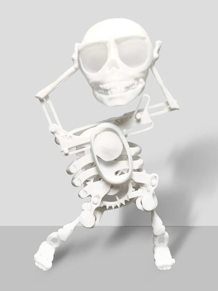 Customizable 3D Skull Desktop Toy with Gravity-Defying Design, Available in White, Pink and White, Red and Green, and Purple and White Color Options
