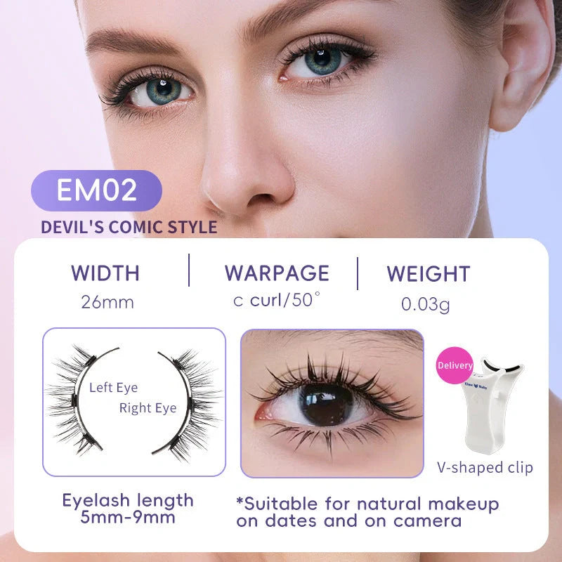 Luxurious magnetic suction false eyelashes in super soft mink hair for a natural look