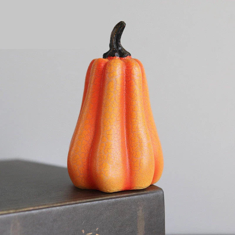 A realistic-looking LED pumpkin lantern with intricate cracks and textures, creating a mesmerizing Halloween decoration.