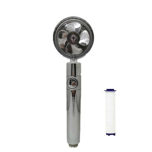 A modern minimalist shower head with a high-pressure design and water-saving micro-nozzle technology