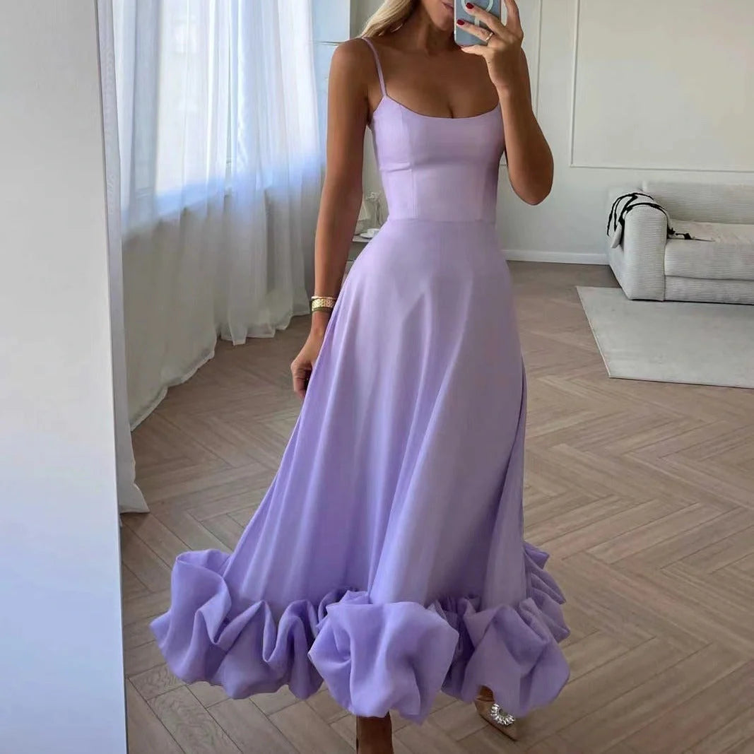 Elegant chiffon skirt with three-dimensional floral design, available in a range of classic UK colours