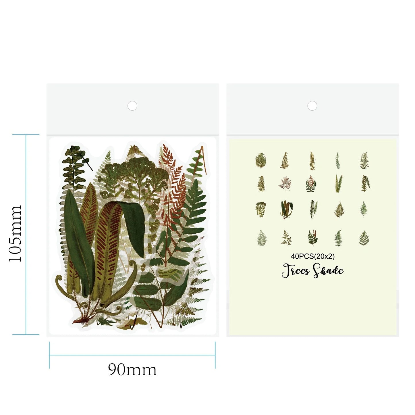 Enchanting collection of transparent floral, mushroom, and fern stickers for DIY crafting and design