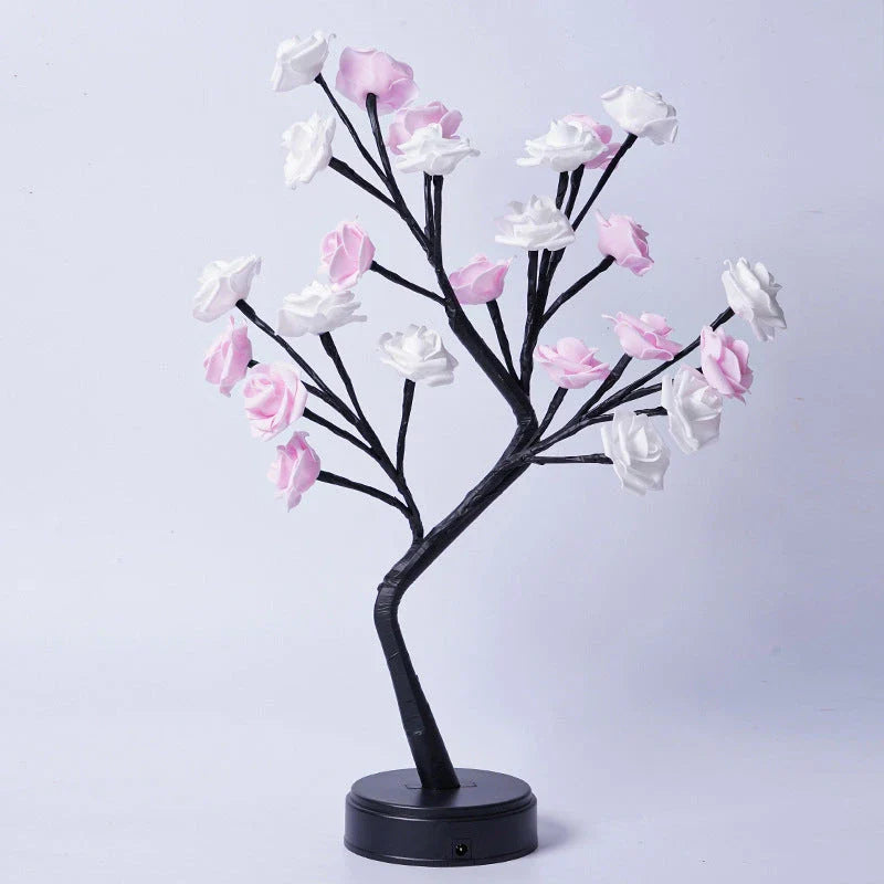 Enchanting 3D rose lamp with various color options, creates romantic ambiance for home decor