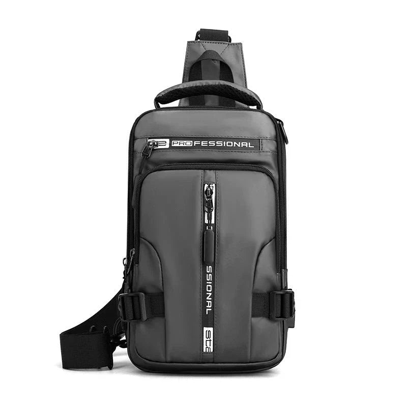 Versatile men's crossbody bag with multifunctional backpack, shoulder, and chest pack design in various colors