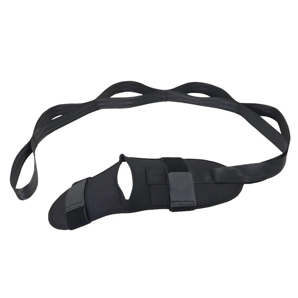 Premium leg and foot stretcher with multi-loop design for personalized stretching and plantar fasciitis relief