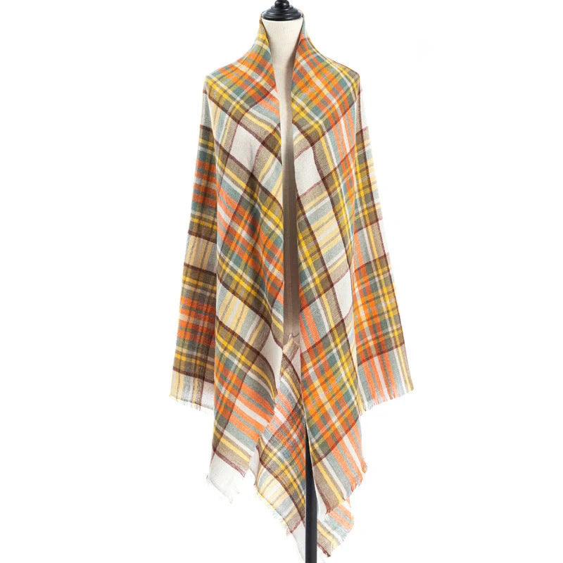 Luxury plus-sized double-sided cashmere-like scarf shawl in various colours