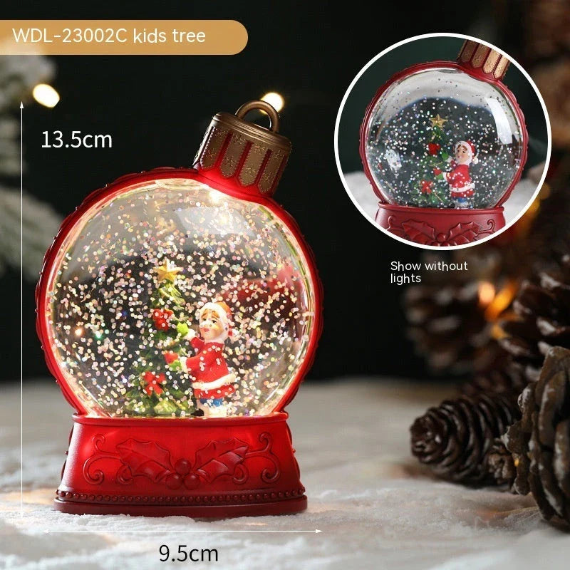 Realistic flame LED Christmas decoration lights with various designs including old man, snowman, kids tree, and angel