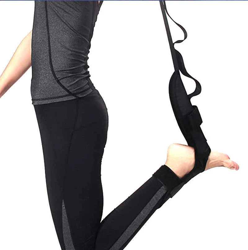 Premium leg and foot stretcher with multi-loop design for personalized stretching and plantar fasciitis relief